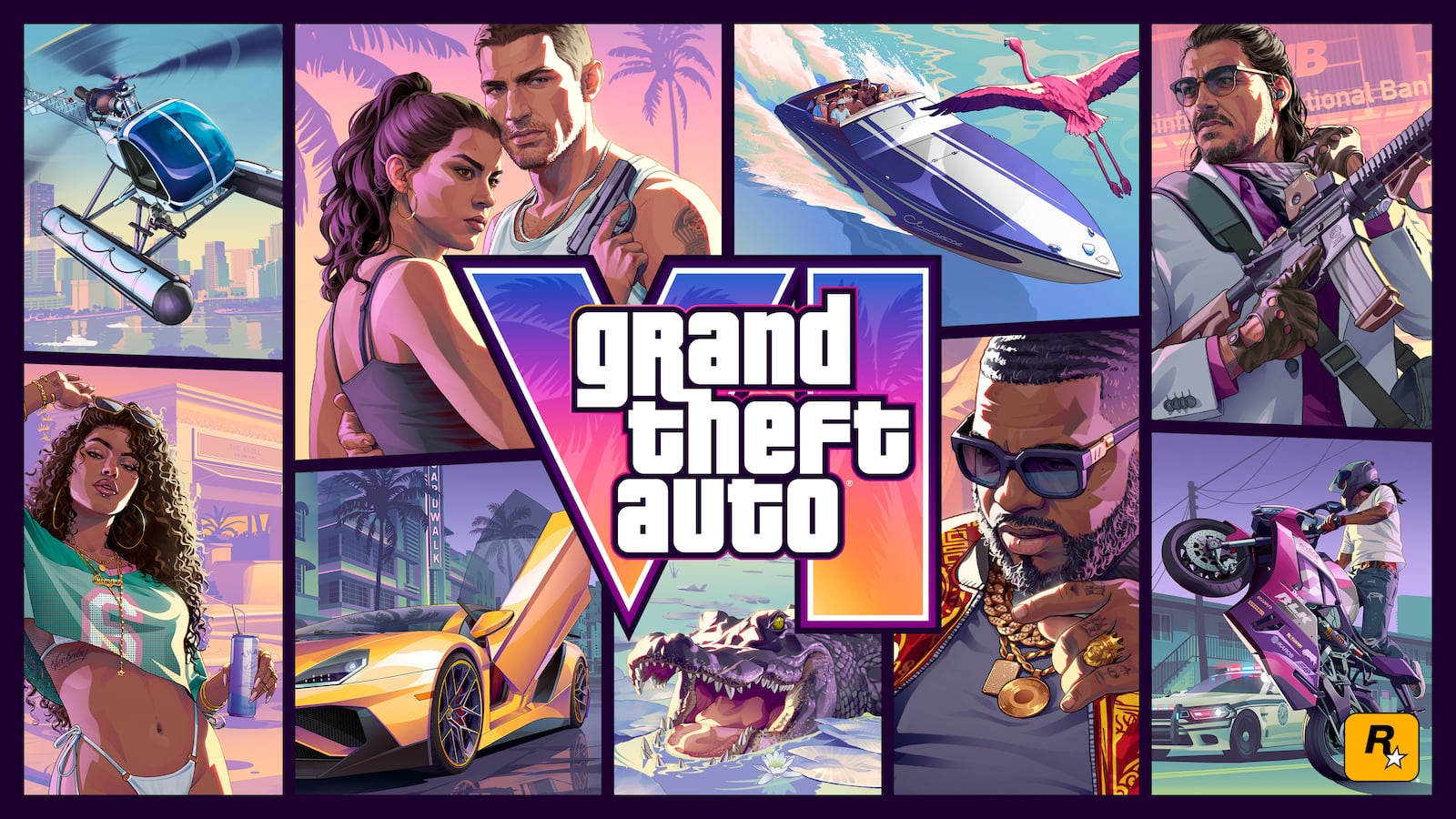 Official Grand Theft Auto VI cover art collage