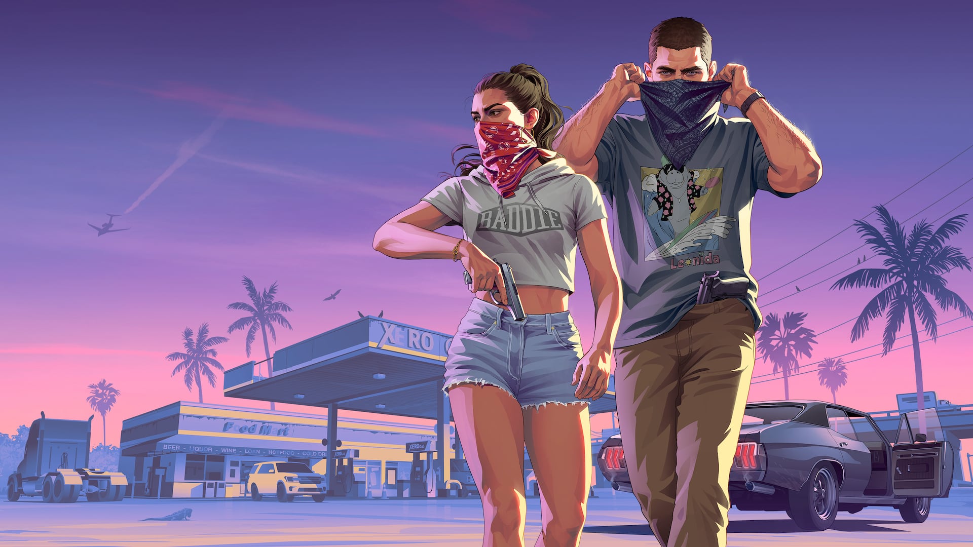 Official artwork of Jason and Lucia preparing for a robbery